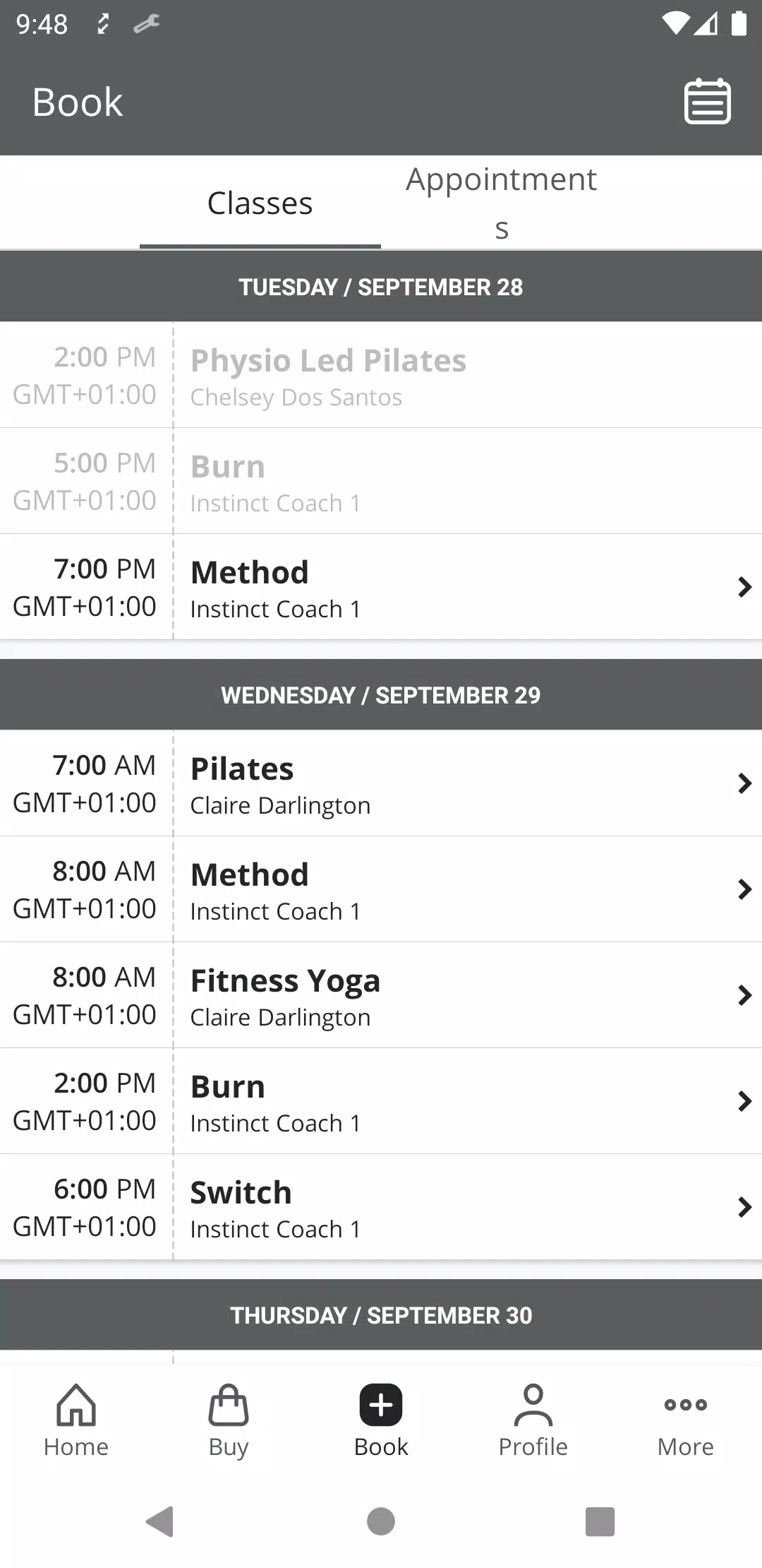 Instinct Gym and Wellbeing Screenshots