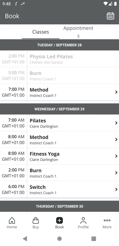 Ảnh chụp màn hình của Instinct Gym and Wellbeing