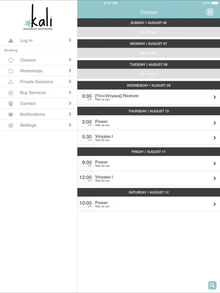Kali Integrative Bodyworks iPad  سکرین شاٹس