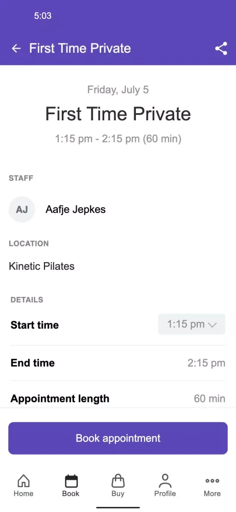 Kinetic Pilates سکرین شاٹس