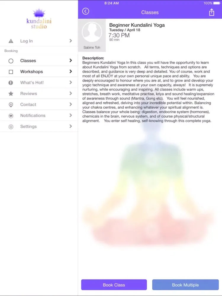 Kundalini Studio iPad  스크린샷