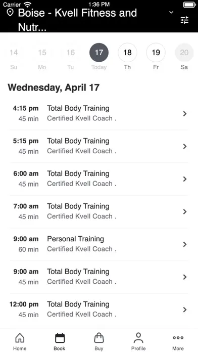 Kvell Fitness and Nutrition Screenshots