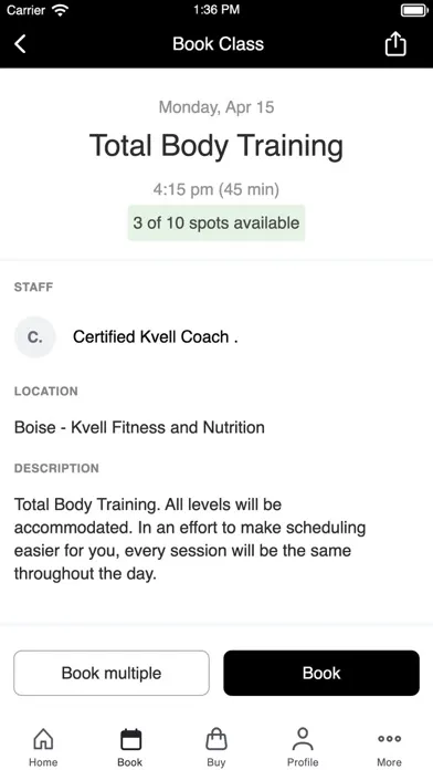 Kvell Fitness and Nutrition Screenshots