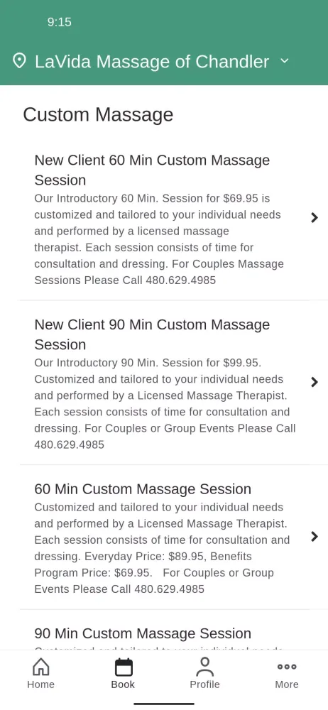 Zrzuty ekranu LaVida Massage
