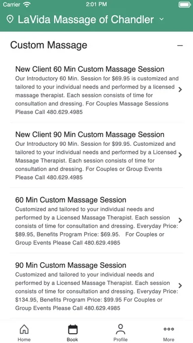 Capturas de tela do LaVida Massage