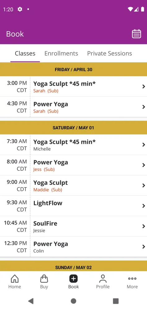Capturas de tela do LIGHT HOUSE Yoga + Fitness