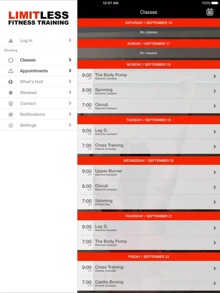 Capturas de tela do Limitless Fitness Training iPad 