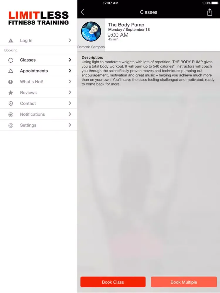 Capturas de tela do Limitless Fitness Training iPad 