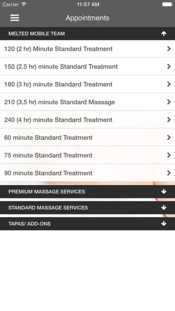 Capturas de tela do melted massage