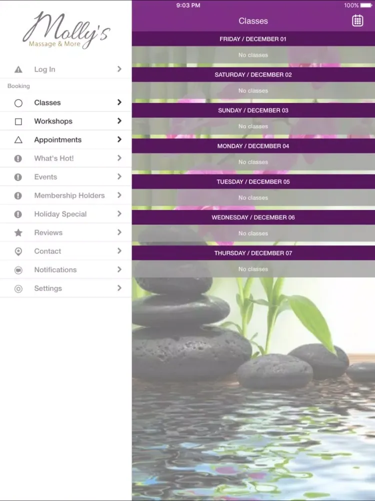 Capturas de tela do Molly's Massage & More iPad 