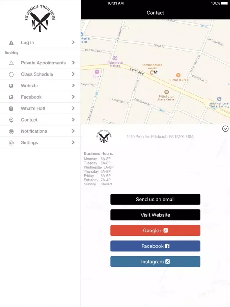 ภาพหน้าจอของ MÜV Integrated iPad 