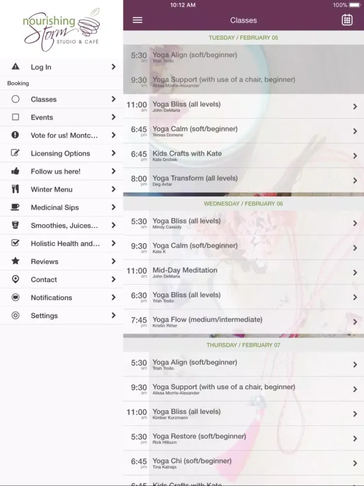 Capturas de tela do Nourishing Storm Studio & Cafe iPad 
