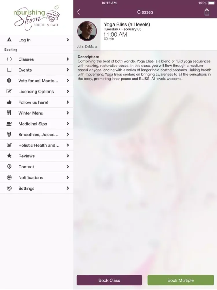 Capturas de tela do Nourishing Storm Studio & Cafe iPad 