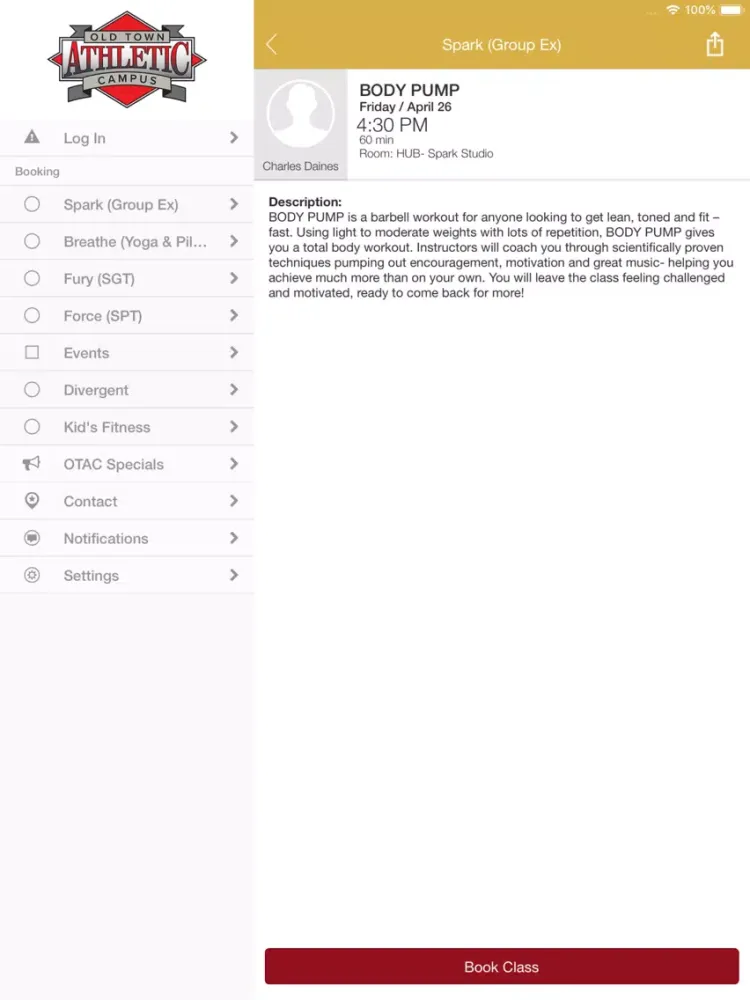 Old Town Athletic Club iPad  স্ক্রিনশট