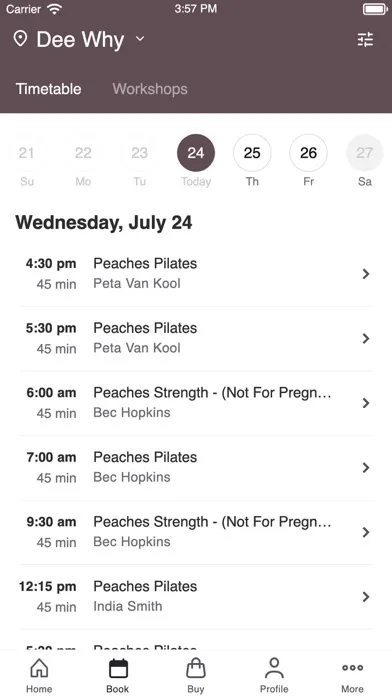 Peaches Pilates Studios স্ক্রিনশট