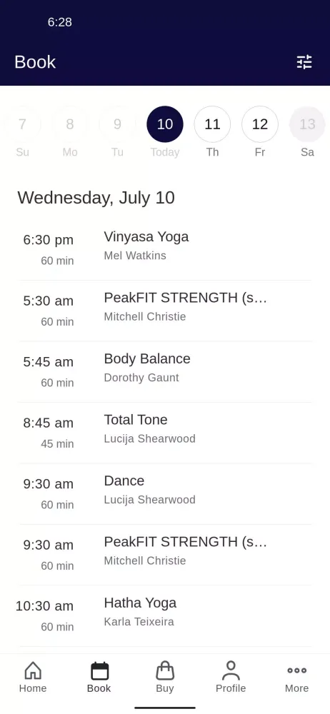 Zrzuty ekranu Peak Body Health and Fitness