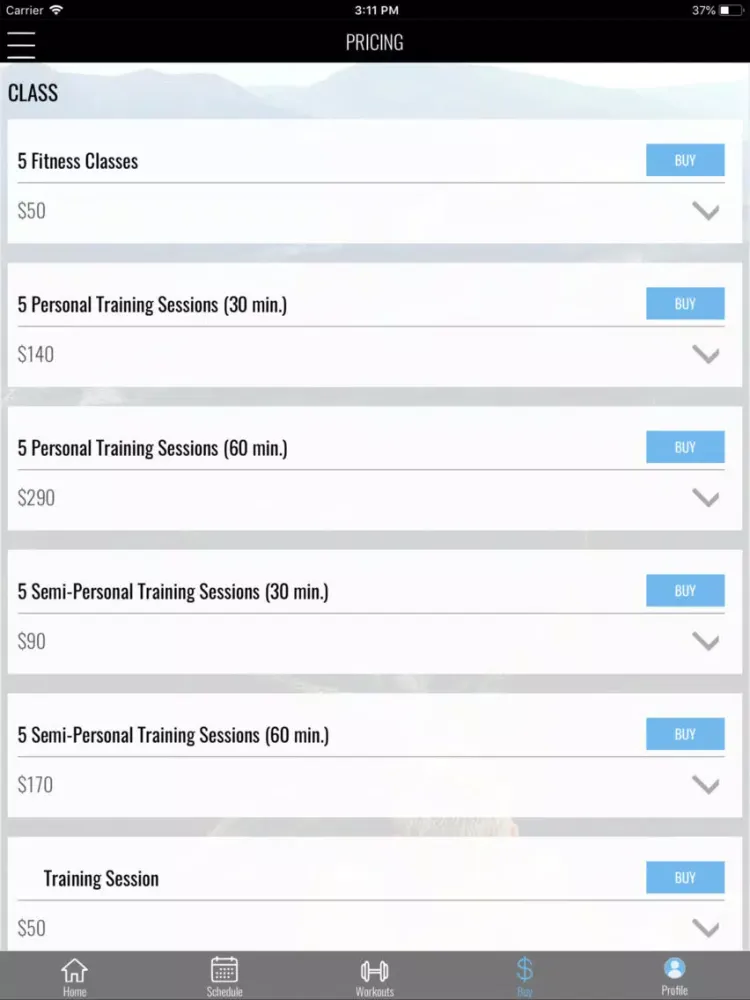 Zrzuty ekranu OnBoarding Studio Fitness iPad 