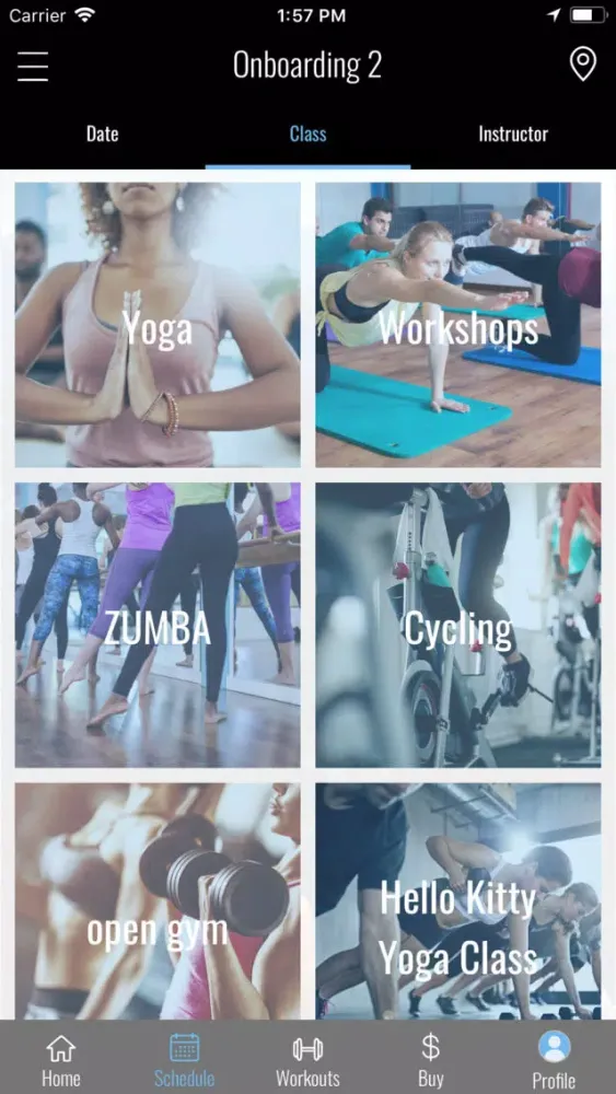 Zrzuty ekranu OnBoarding Studio Fitness