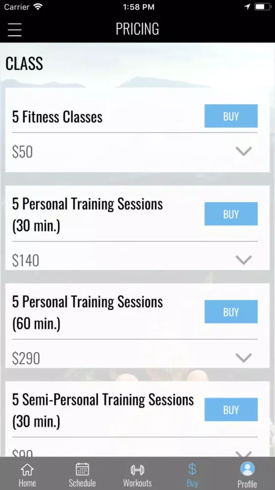 Zrzuty ekranu OnBoarding Studio Fitness