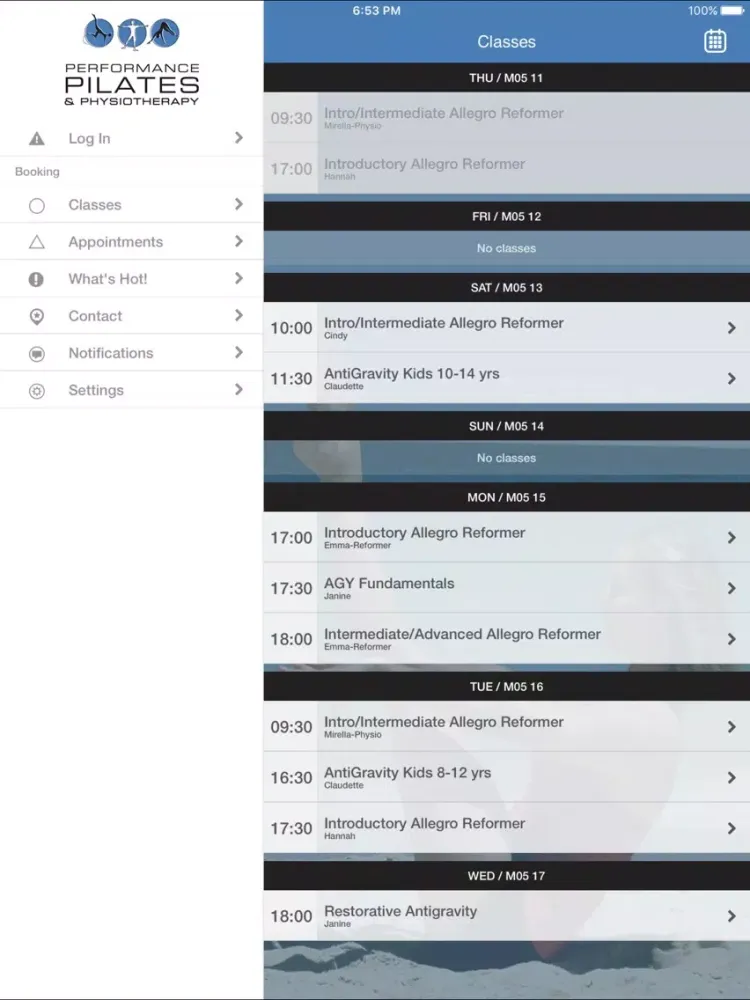 Performance Pilates Physio iPad  Screenshots
