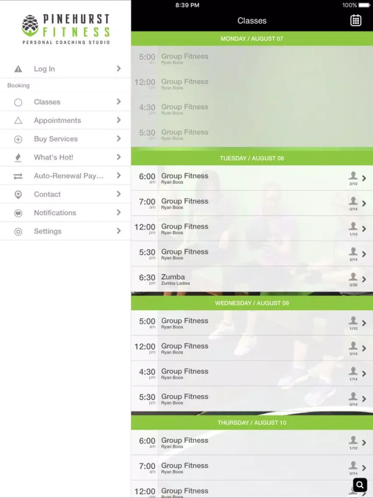 Pinehurst Fitness iPad  স্ক্রিনশট