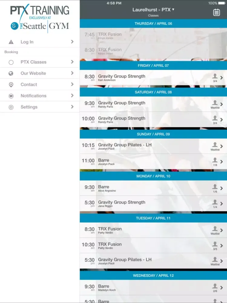 PTX Seattle TheSeattleGym iPad  Screenshots