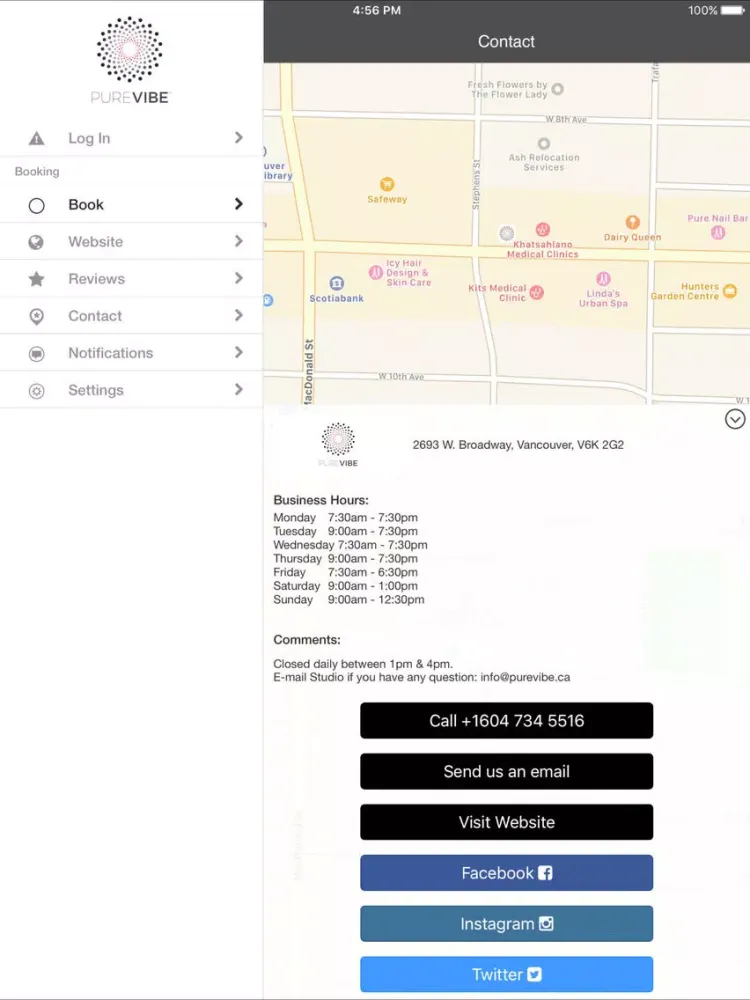 Capturas de tela do Pure Vibe Fitness Studio iPad 