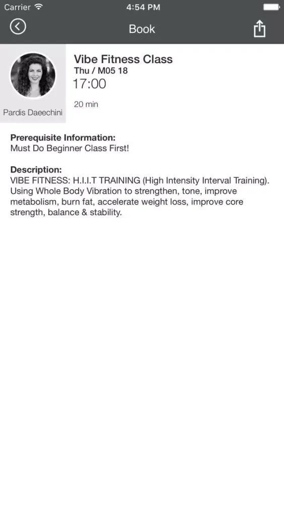 Capturas de tela do Pure Vibe Fitness Studio