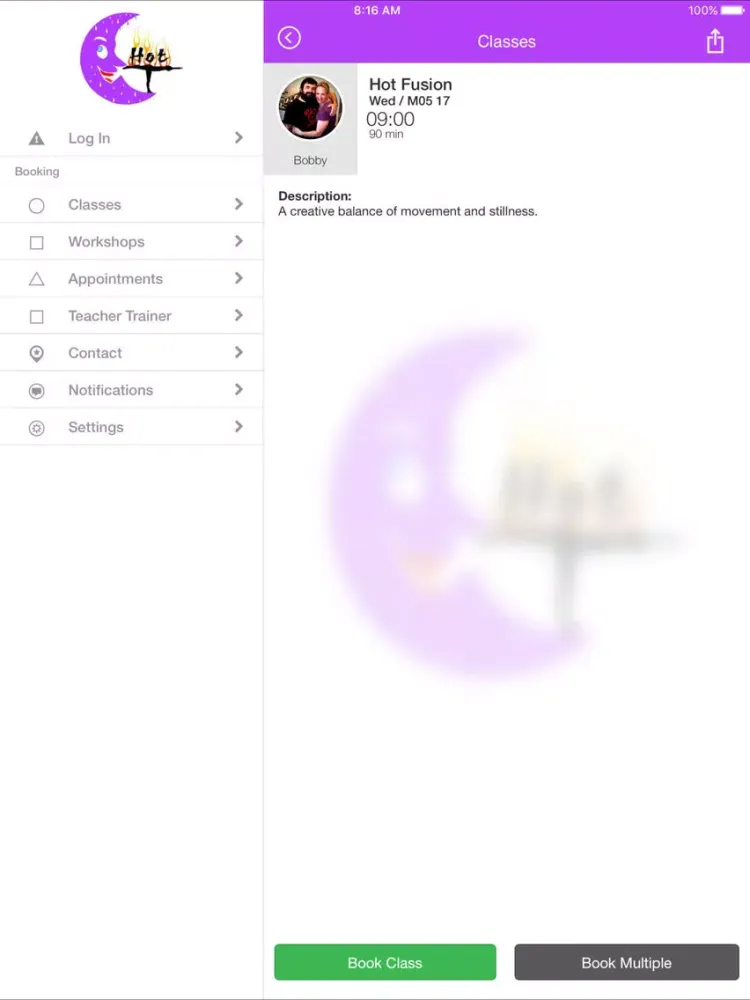 Capturas de tela do Purple Moon Hot Yoga iPad 
