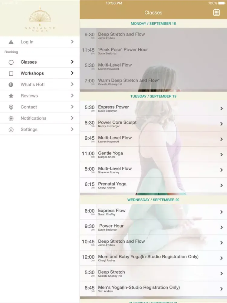 Скриншоты Radiance Yoga Greensboro iPad 