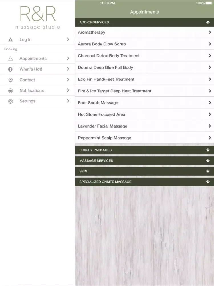 Скриншоты R & R Massage Studio iPad 