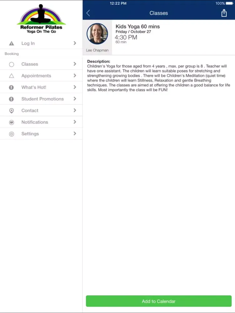 Capturas de tela do Reformer Pilates Yoga iPad 