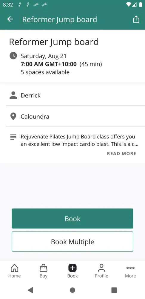 Tangkapan layar Rejuvenate Pilates