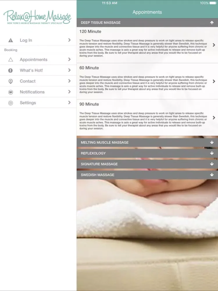 Relax At Home Massage iPad  स्क्रीनशॉट
