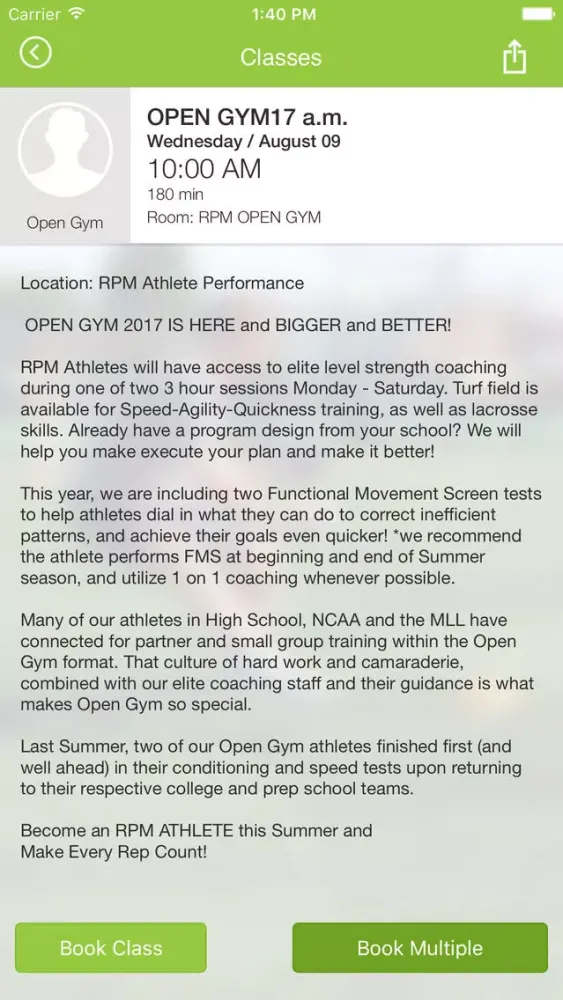RPM Athlete Performance سکرین شاٹس