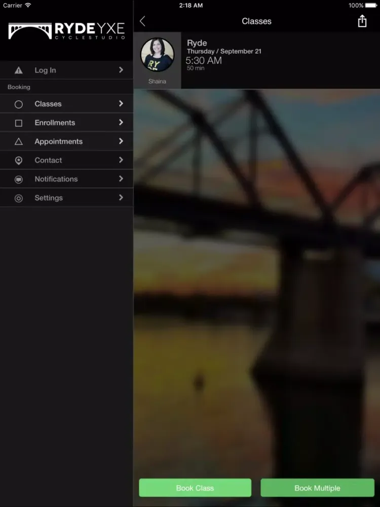 Screenshot di Ryde YXE Cycle Studio iPad 