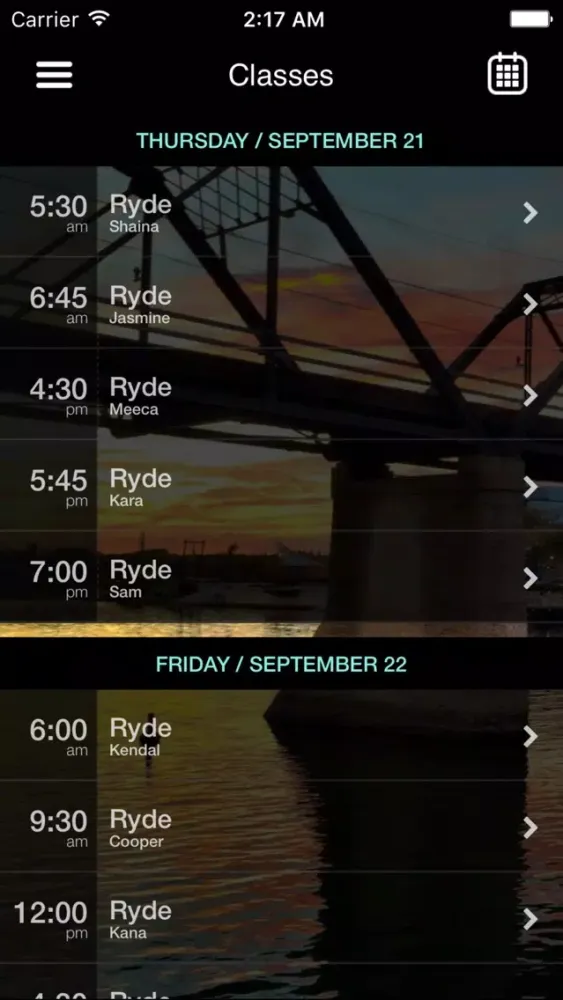 Screenshot di Ryde YXE Cycle Studio