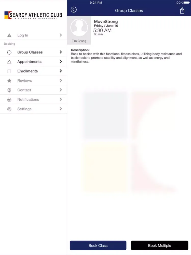 Zrzuty ekranu Searcy Athletic Club iPad 