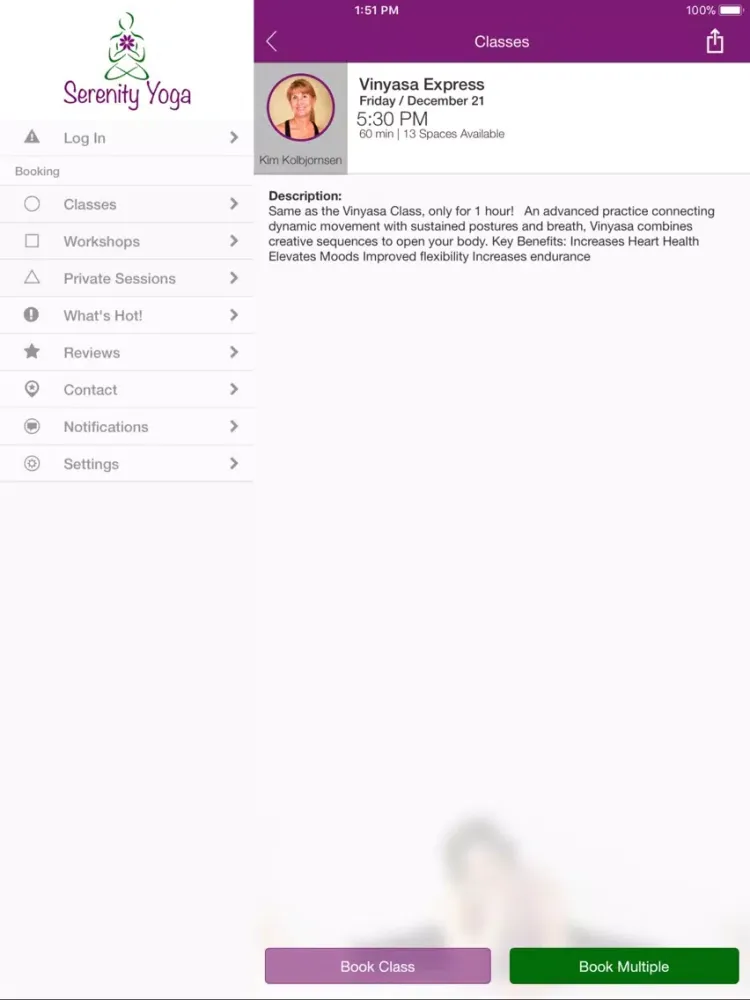 Serenity Yoga iPad  Screenshots