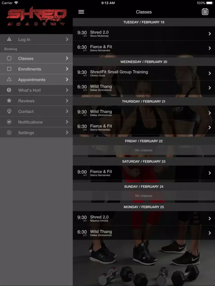 ภาพหน้าจอของ Shred Fit Academy iPad 