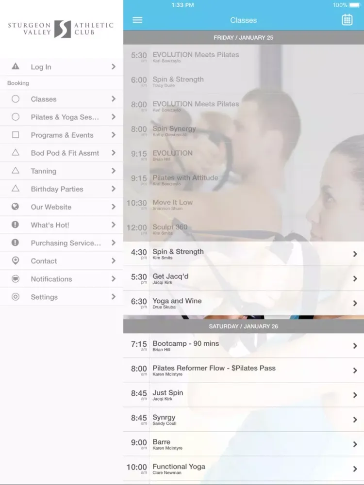 Скриншоты Sturgeon Valley Athletic Club iPad 