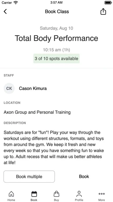 Capturas de tela do The Fitness Loft/Axon Training