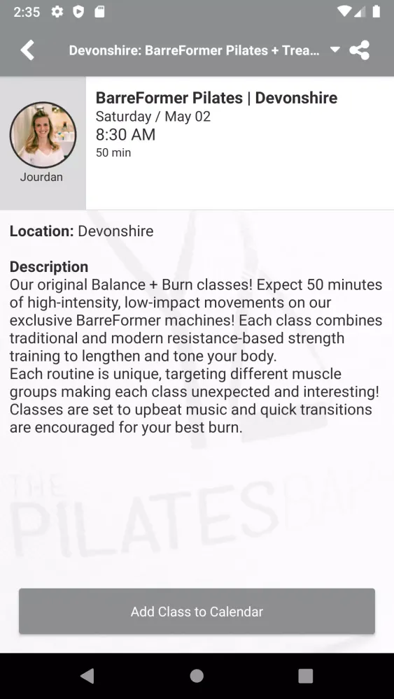 The PilatesBarre Screenshots