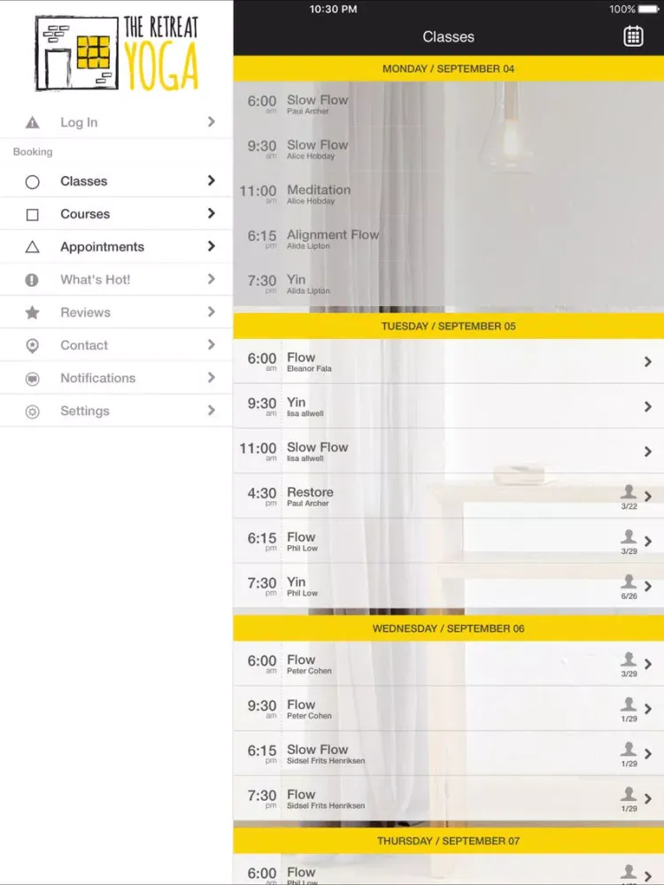 Скриншоты The Retreat YOGA Studio iPad 