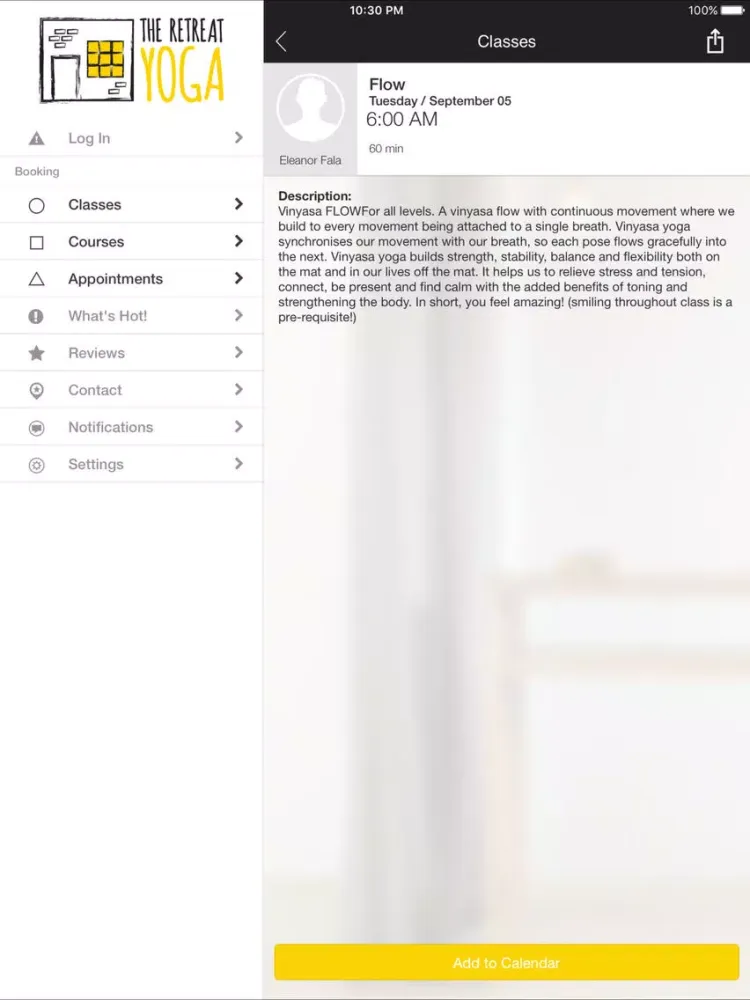 Скриншоты The Retreat YOGA Studio iPad 