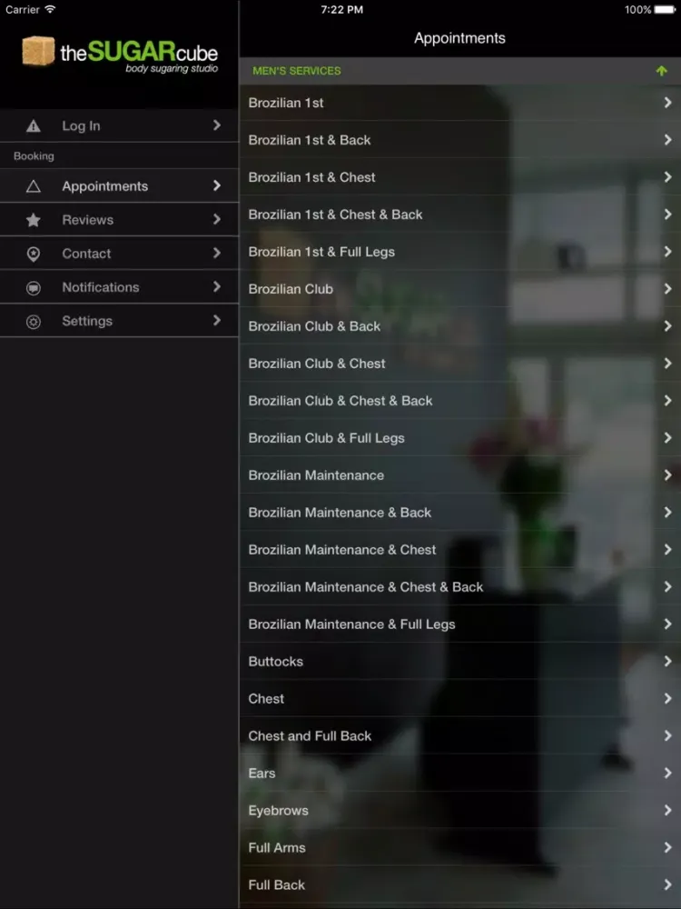 Capturas de tela do The Sugar Cube Body Sugaring iPad 