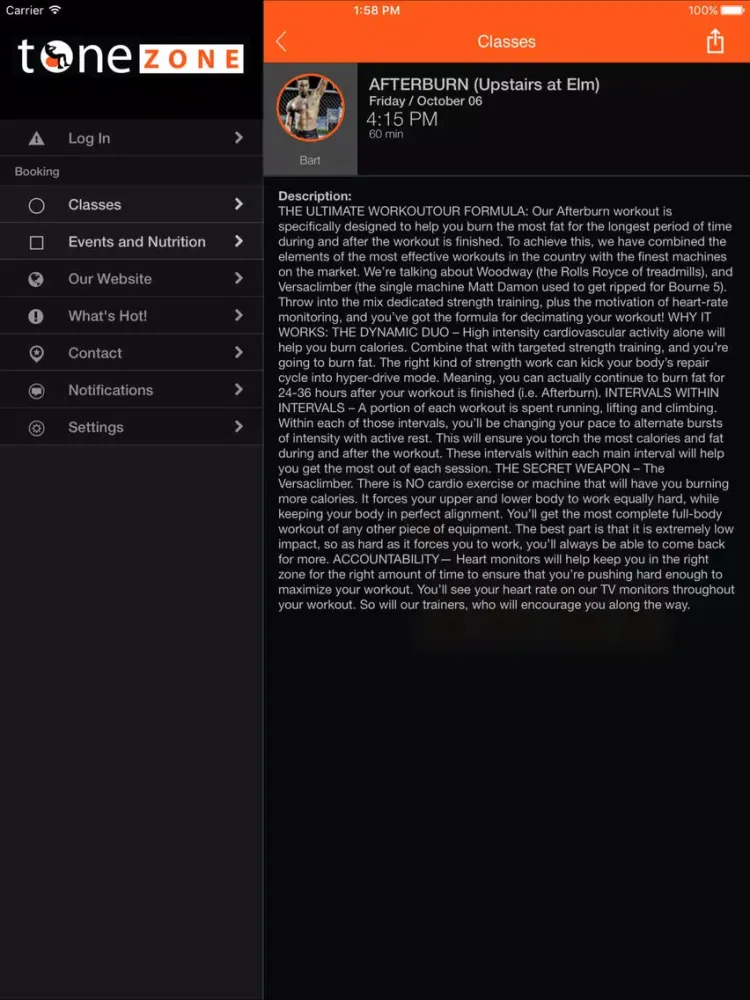 Captures d'écran de Tone Zone Fitness Studio iPad 