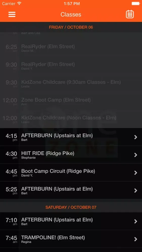 Captures d'écran de Tone Zone Fitness Studio
