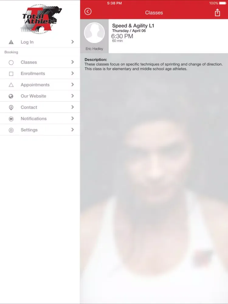 Tangkapan layar Total Athlete Sports Complex iPad 