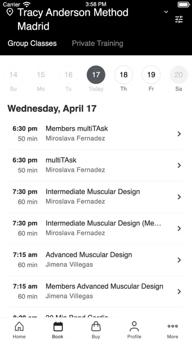 Capturas de pantalla de Tracy Anderson Method